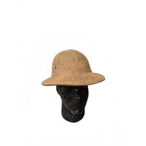 Brookstone Vintage Woven Fiber Safari Hat Pith Helmet Adjustable Headband